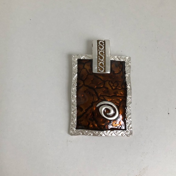 Chocolate and Silver pendant and earrings set 💋 - Picture 5 of 8